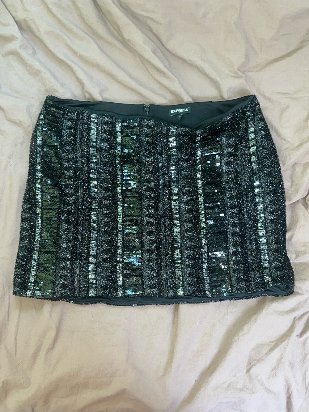 Express Black Sequin Mini Skirt